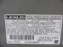 2002 LEXUS RX300 SILVER 3.0L AT 2WD Z18021